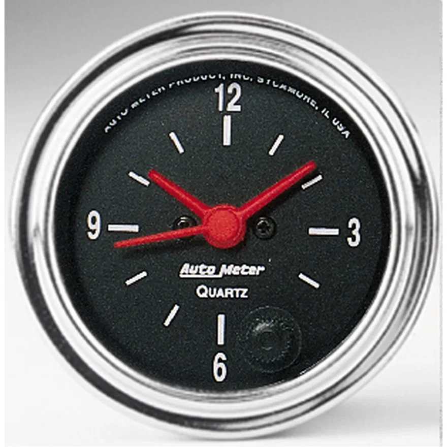 GAUGE; CLOCK; 2 1/16in.; 12HR; ANALOG; TRADITIONAL CHROME
