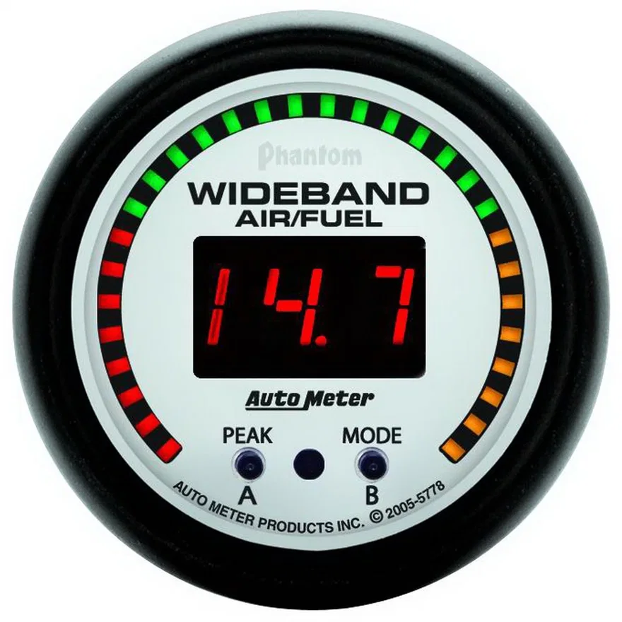 GAUGE; AIR/FUEL RATIO-PRO; 2 1/16in.; 10:1-20:1; DIGITAL W/PEAK/WARN; PHANTOM