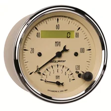 GAUGE; TACH/SPEEDO; 3 3/8in.; 120MPH/8K RPM; ELEC. PROGRAM.; ANTQ BEIGE image 3
