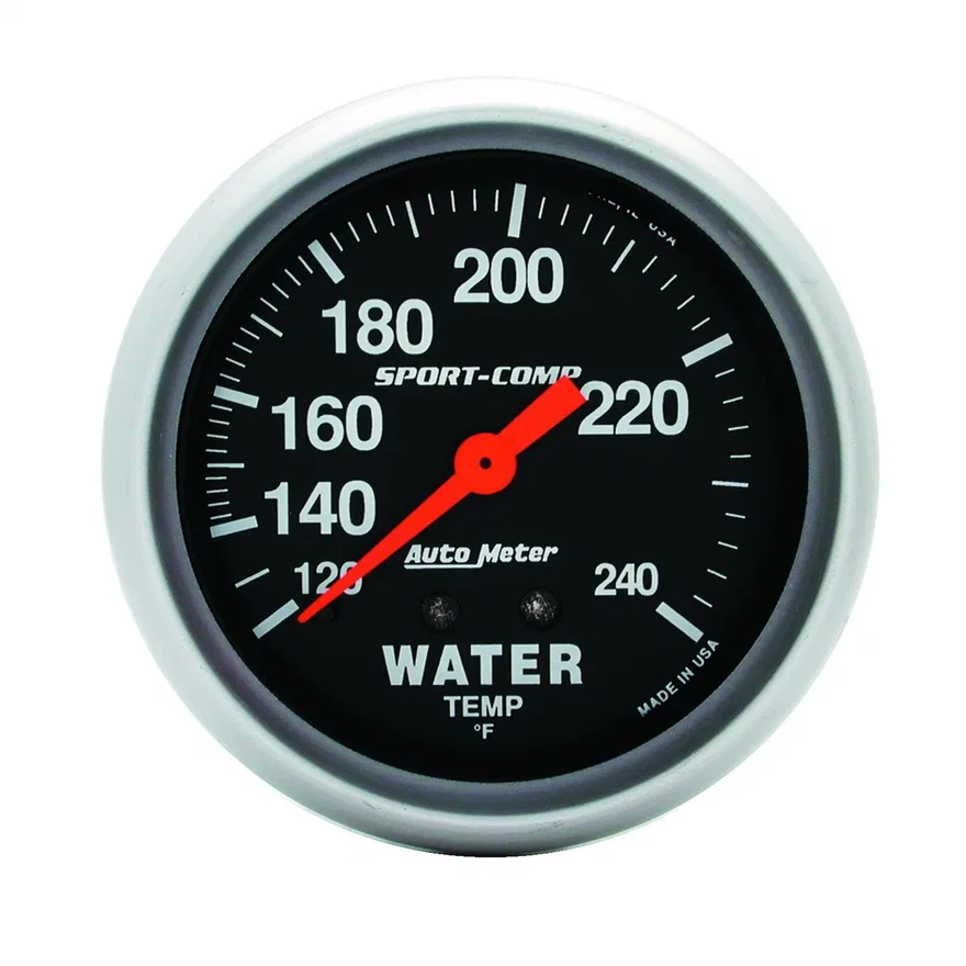 GAUGE; WATER TEMP; 2 5/8in.; 120-240deg.F; MECHANICAL; SPORT-COMP