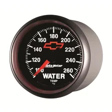 GAUGE; WATER TEMP; 2 1/16in.; 100-260deg.F; DIGITAL STEPPER MOTOR; CHEVY RED BOW image 2