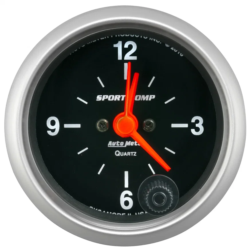 GAUGE; CLOCK; 2 1/16in.; 12HR; ANALOG; SPORT-COMP