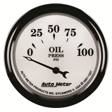 GAUGE; OIL PRESS; 2 1/16in.; 100PSI; ELEC; OLD TYME WHITE II image 4