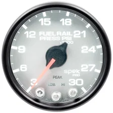 GAUGE; RAIL PRESS; 2 1/16in.; 30KPSI; STEPPER MOTOR W/PEAK/WARN; SLVR/BLK; SPEK image 2