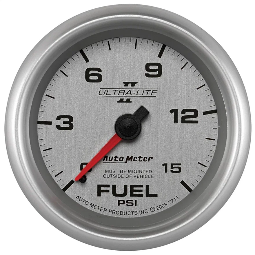 GAUGE; FUEL PRESSURE; 2 5/8in.; 15PSI; MECHANICAL; ULTRA-LITE II