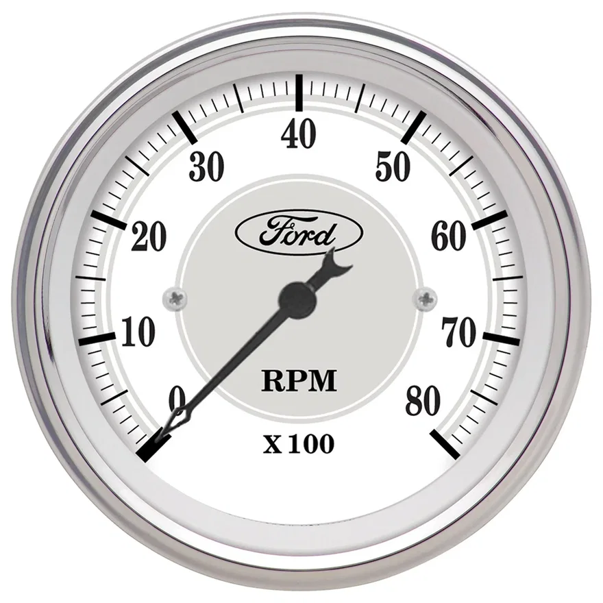 GAUGE; TACHOMETER; 3 1/8in.; 8K RPM; IN-DASH; FORD MASTERPIECE