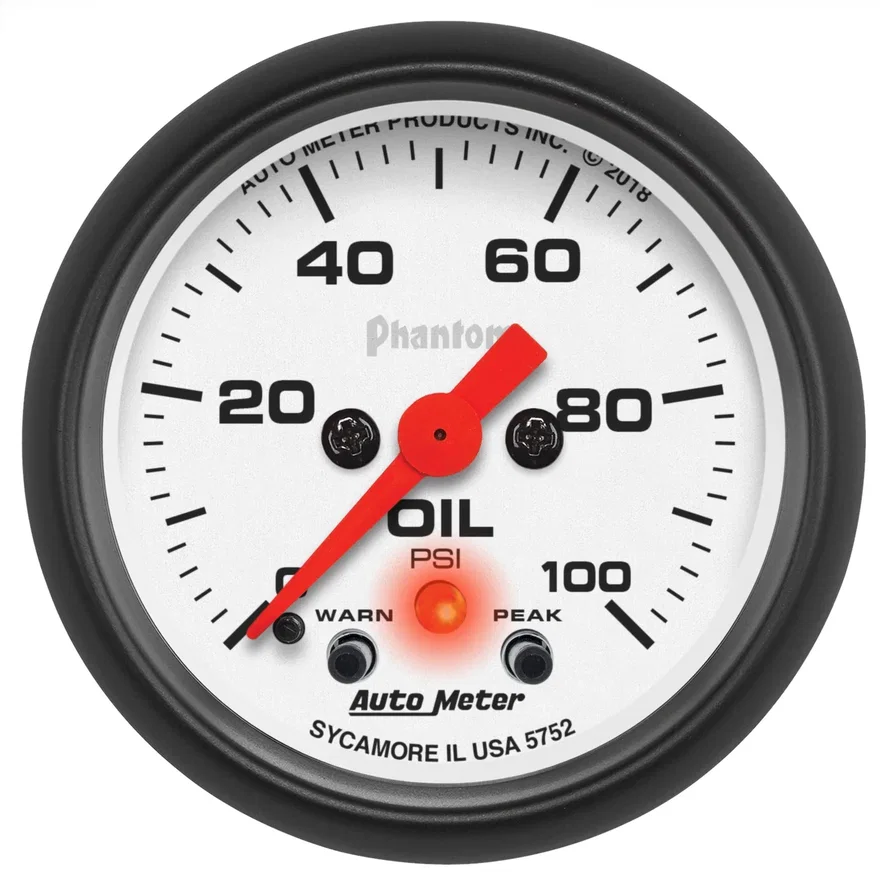 GAUGE; OIL PRESS; 2 1/16in.; 100PSI; DIGITAL STEPPER MOTOR W/PK/WRN; PHANTOM