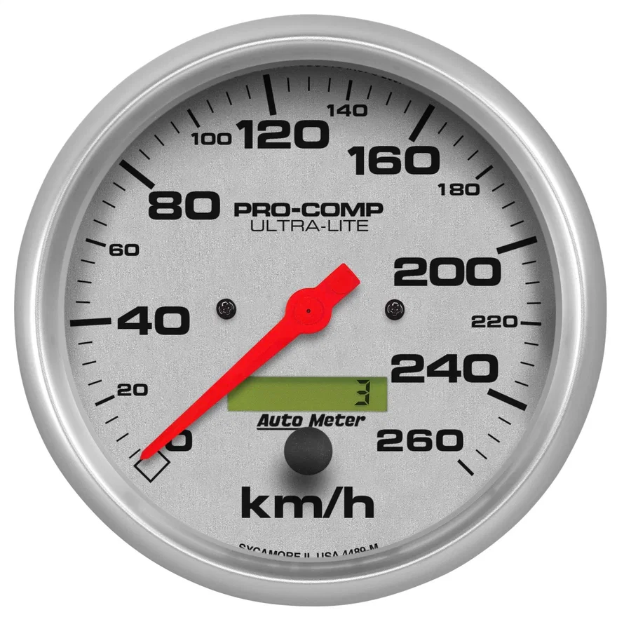 GAUGE; SPEEDOMETER; 5in.; 260KM/H; ELEC. PROG. W/LCD ODO; ULTRA-LITE