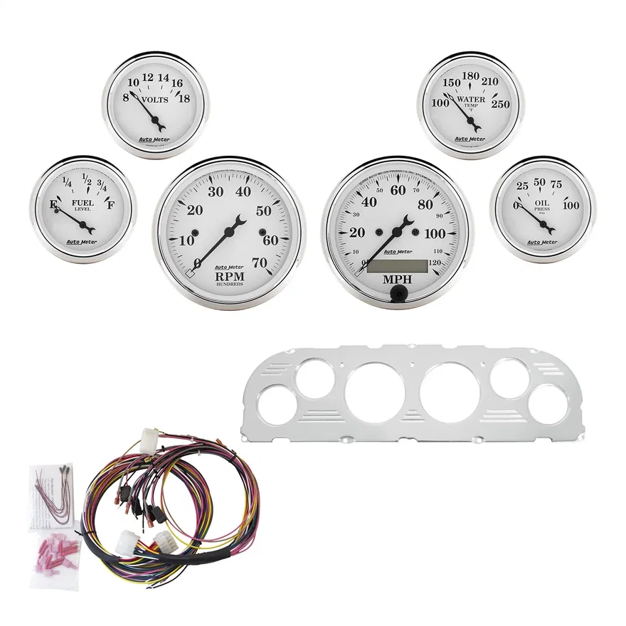 DIRECT FIT DASH KIT; CHEVY TRUCK 60-63; TACH/MPH/FUEL/OILP/WTMP/VOLT; OTW