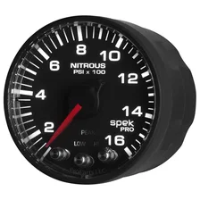 GAUGE; NITROUS PRESS; 2 1/16in.; 1600PSI; STEPPER MOTOR W/PK/WRN; BLK/BLK; SPEK image 4