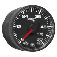 GAUGE; BOOST; 2 1/16in.; 60PSI; STEPPER MOTOR W/PEAK/WARN; BLK/BLACK; SPEK-PRO image 6