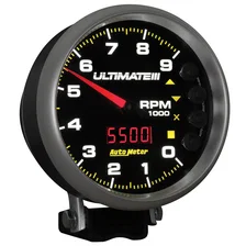 GAUGE; TACH; 5in.; 9K RPM; PEDESTAL; DATALOGGING; ULTIMATE III PLAYBACK; BLACK image 6