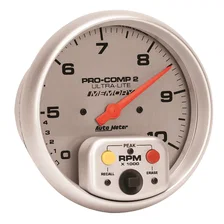 GAUGE; TACH; 5in.; 10K RPM; IN-DASH; DUAL RANGE W/PEAK MEMORY; ULTRA-LITE image 3