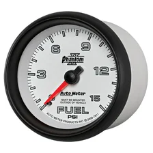 GAUGE; FUEL PRESSURE; 2 5/8in.; 15PSI; MECHANICAL; PHANTOM II image 2