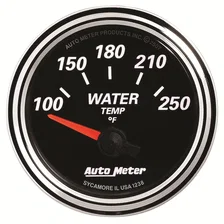 GAUGE; WATER TEMP; 2 1/16in.; 250deg.F; ELEC; DESIGNER BLACK II image 1