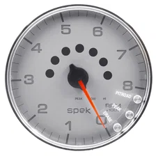 GAUGE; TACHOMETER; 5in.; 8K RPM; W/SHIFT LIGHT/PEAK MEM; SILVER/CHROME; SPEK-PRO image 1