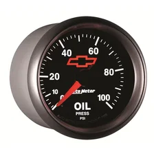 GAUGE; OIL PRESSURE; 2 1/16in.; 100PSI; DIGITAL STEPPER MOTOR; CHEVY RED BOWTIE; image 4