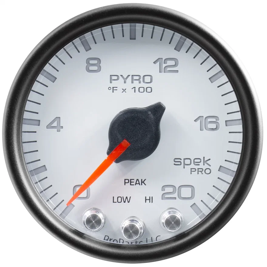 GAUGE; PYRO. (EGT); 2 1/16in.; 2000deg.F; STEPPER MOTOR W/PEAK/WARN; WHT/BLK; SP