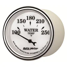 GAUGE; WATER TEMP; 2 1/16in.; 250deg.F; ELEC; OLD TYME WHITE II image 2