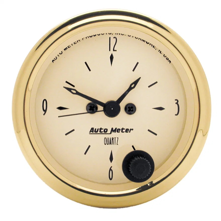 GAUGE; CLOCK; 2 1/16in.; 12HR; ANALOG; GOLDEN OLDIES