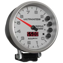 GAUGE; TACH; 5in.; 9K RPM; PEDESTAL; DATALOGGING; ULTIMATE III PLAYBACK; SILVER image 5