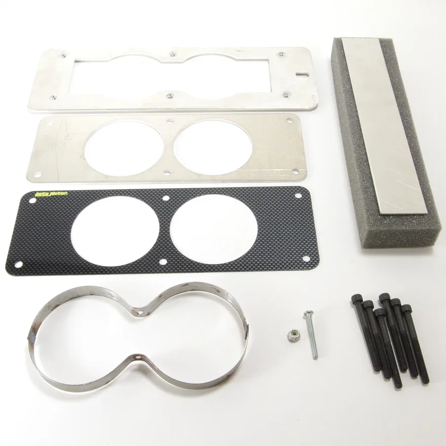 GAUGE MOUNT; GAUGE CAGE; DUAL; 2 5/8in.; CARBON FIBER LOOK; MUSTANG 87-93 FOX