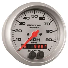 GAUGE; SPEEDOMETER; 3 3/8in.; 100MPH; GPS; MARINE SILVER image 3