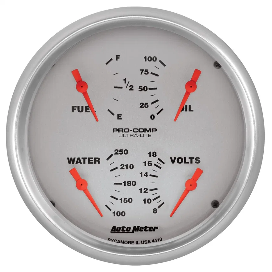 GAUGE; QUAD; 5in.; 240OE-33OF; ELEC; ULTRA-LITE