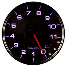 GAUGE; TACHOMETER; 5in.; 11K RPM; W/SHIFT LIGHT/PEAK MEM; BLACK/SMOKE/BLK; SPEK image 4