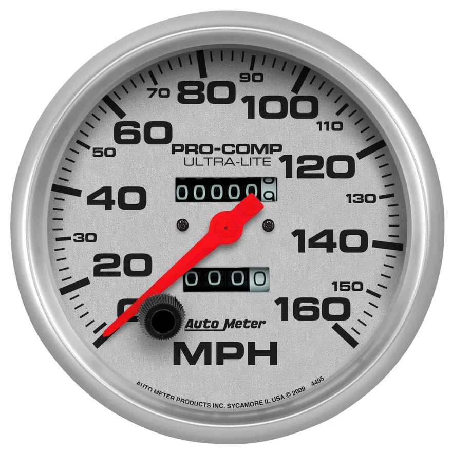 GAUGE; SPEEDOMETER; 5in.; 160MPH; MECHANICAL; ULTRA-LITE