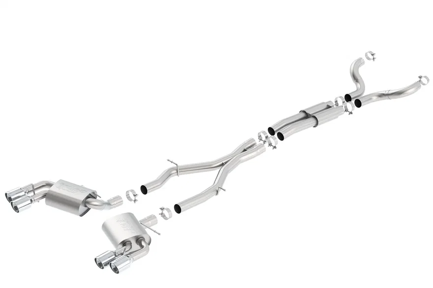 in. With Dual Tips Cat-Back Exhaust System S-Type for 2016-2023 Chevrolet Camaro SS 3