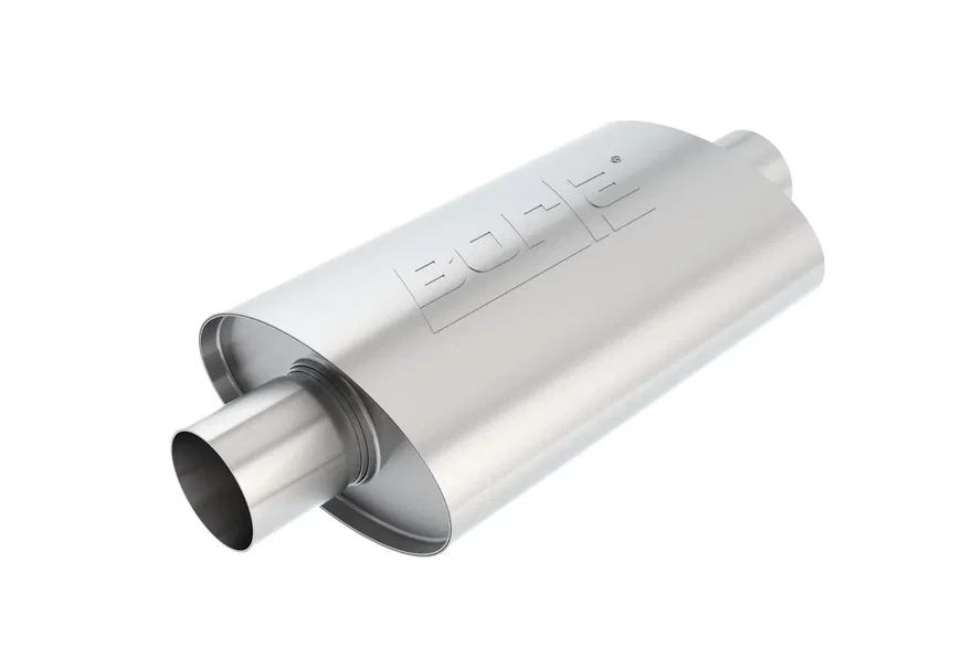 XR-1 Sportsman Racing Muffler 2.5in Center Inlet/ 2.5in Center Outlet 4.5in x 7.88in Oval 12in Long Body