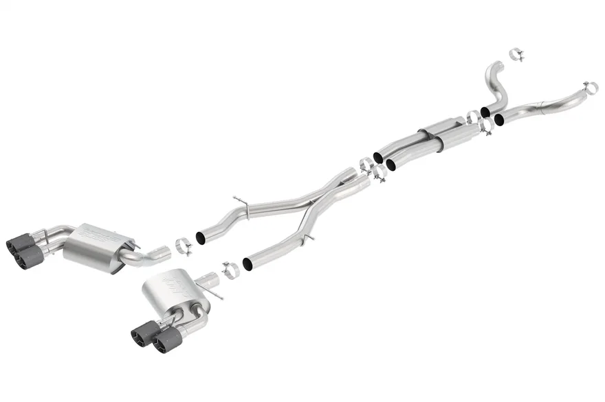 in. With Dual Tips Cat-Back Exhaust System S-Type for 2016-2023 Chevrolet Camaro SS 3