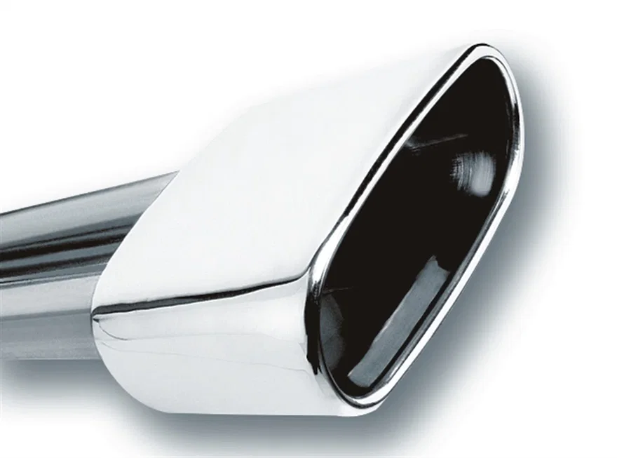Tip 2.5in Inlet/ 6.69in x 3in Outlet Single Rectangle Rolled-Edge Angle-Cut