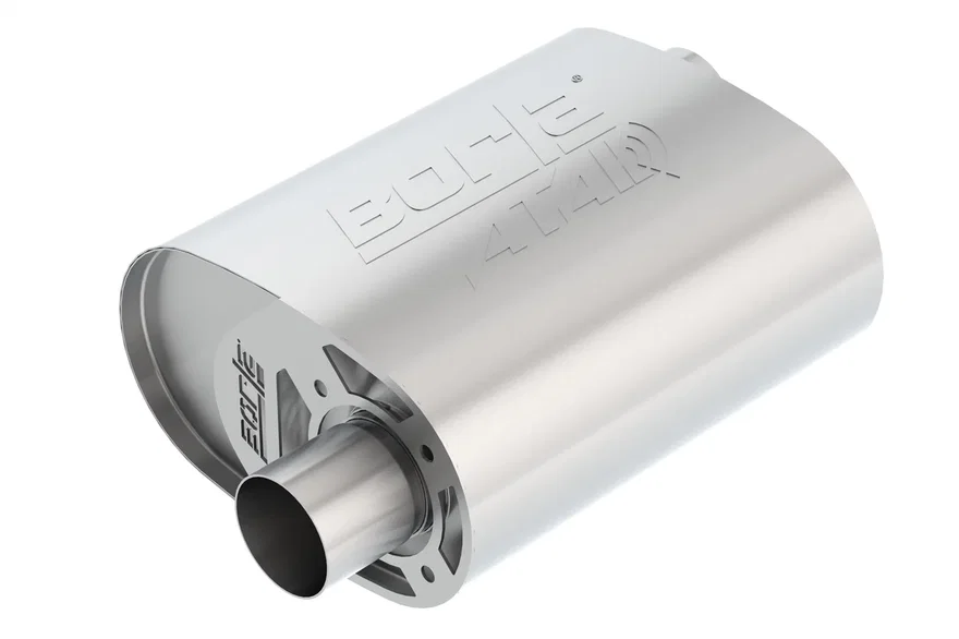 CrateMuffler Muffler Ford Coyote 5.0L V8 Moderate Output 2.5 in. Offset Inlet/ 2.5 in. Offset Outlet ATAK