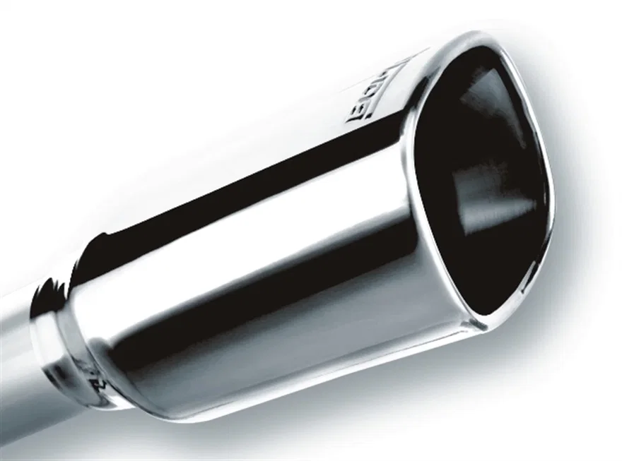 Tip 2.25in Inlet/ 3.28in x 3.5in Outlet Single Square Rolled-Edge Angle-Cut