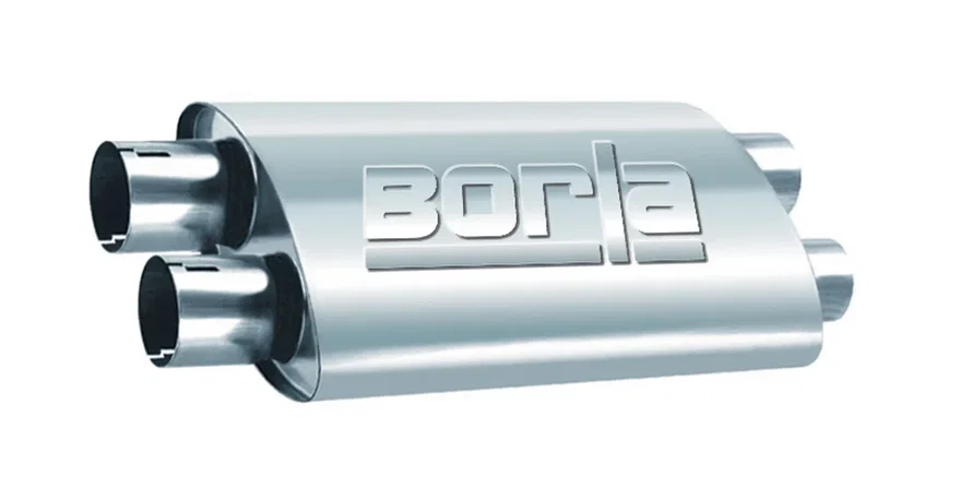 ProXS Muffler 2.5in Dual Inlet/ 2.5in Dual Outlet 4in x 9.5in Oval x 19in Long Body