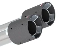 Tip Kit Dual Round Angle-Cut Carbon Fiber - Bright for 2018-2021 Kia Stinger image 1