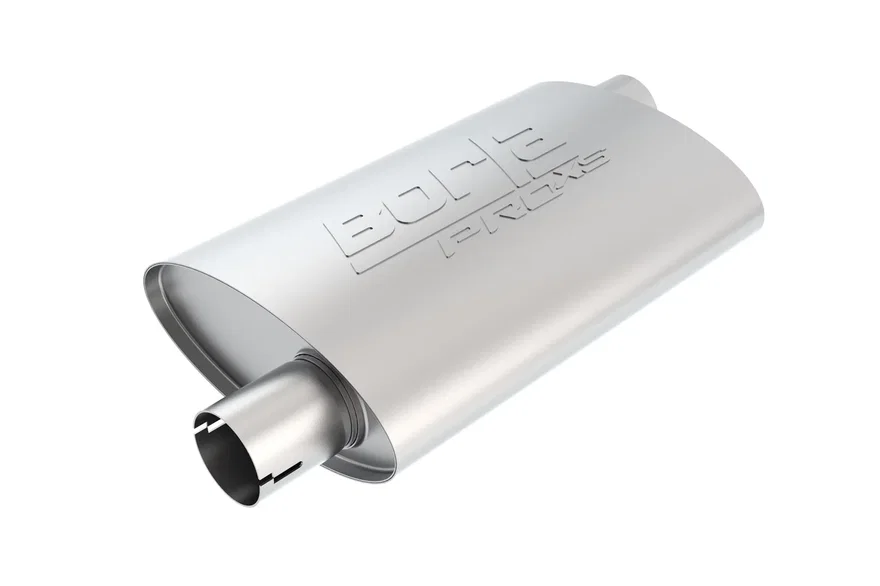ProXS Muffler 3in Offset Inlet/ 3in Offset Outlet 4in x 9.5in Oval x 14in Long Body Notched Necks