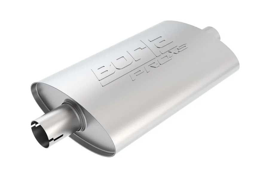 ProXS Muffler 2.5in Center Inlet/ 2.5in Center Outlet 4in x 9.5in Oval x 14in Long Body Notched Necks