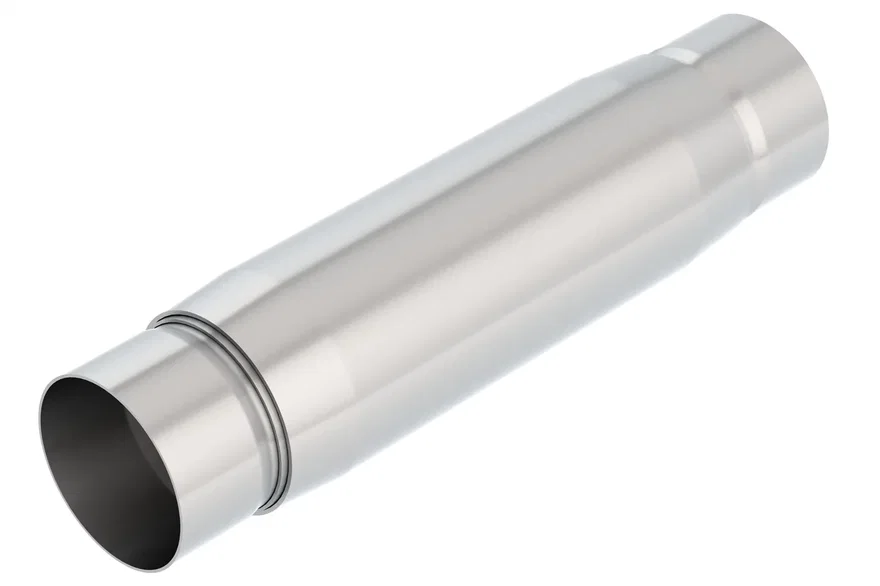 CrateMuffler Resonator 3 in. Center Inlet/ 3 in. Center Outlet 4 in. Round X 10 in. Long Body