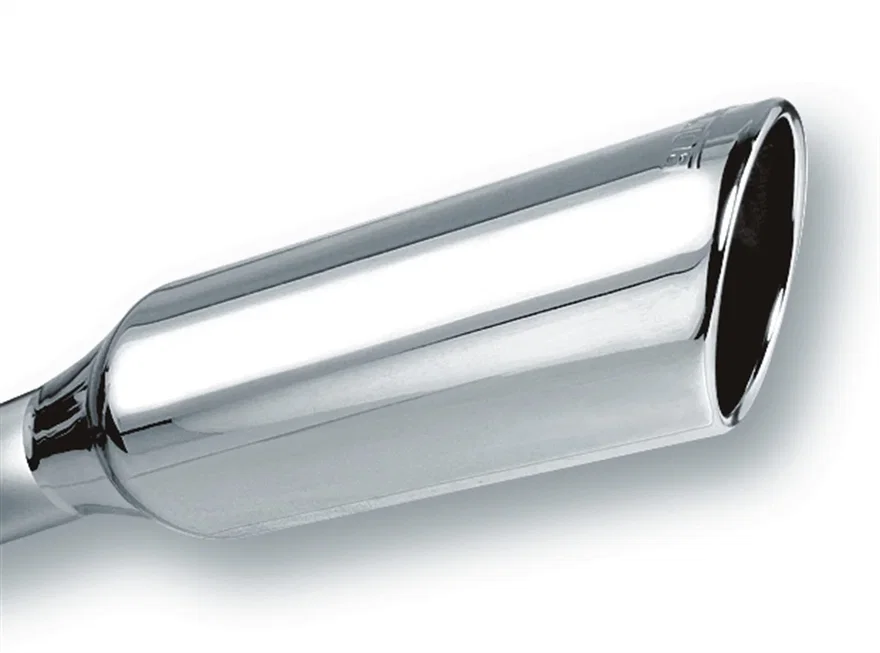 Tip 3in Inlet/ 4in Outlet Single Round Rolled-Edge Angle-Cut