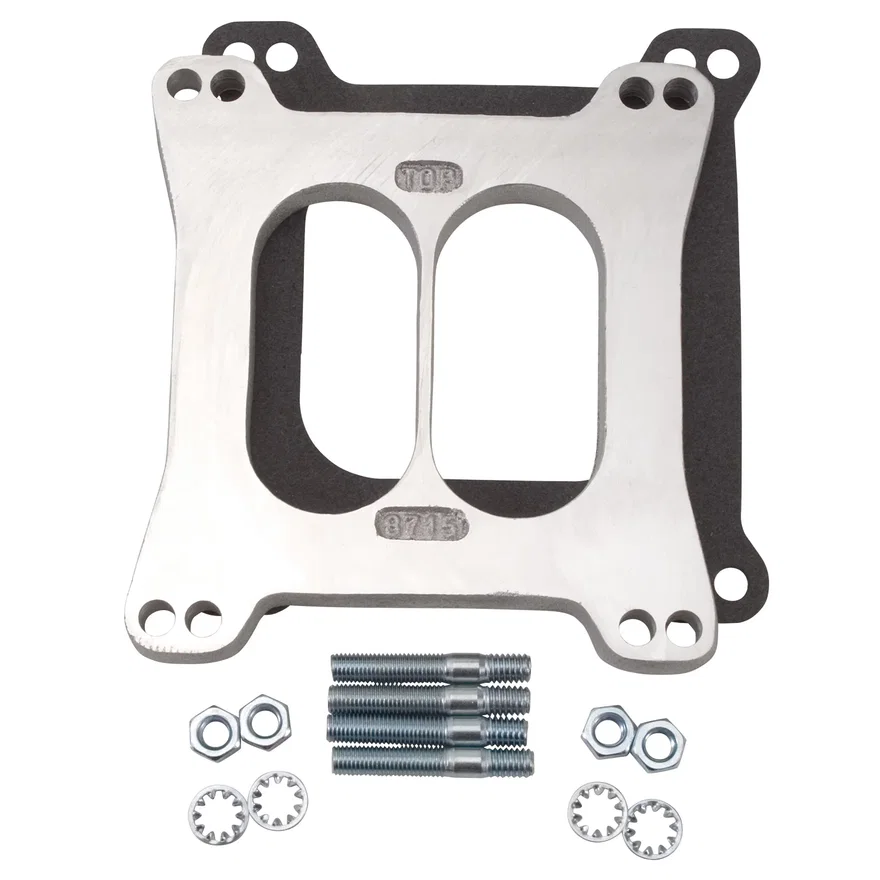 Carburetor Spacer #8715 Divided Center 1/2in Thick For 2-Plane Manifolds