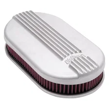 Classic Series Satin Small Oval Cast Air Cleaner for Single 4-bbl Carb image 2