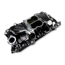 Performer 2-O Manifold for 1965-90 B/B Chevy Oval Port Heads, Black Plasma image 2