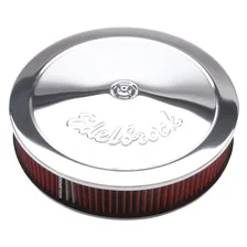 Pro-Flo Chrome 14" Round Air Cleaner with 3" Cotton Element (Deep Flange) image 1