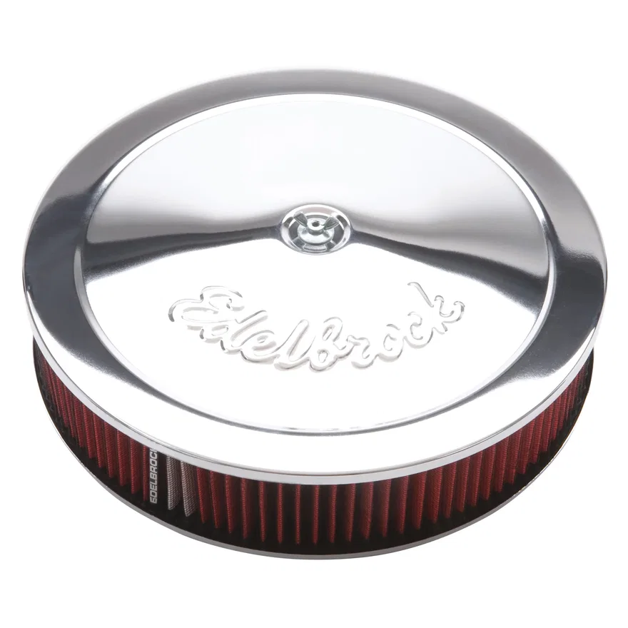 Pro-Flo Chrome 14" Round Air Cleaner with 3" Cotton Element (Deep Flange)