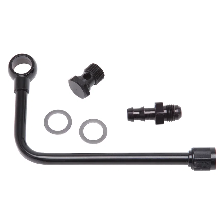 Black Steel Fuel Line With 3/8" Barbed End Inlet And Without Fuel Filter