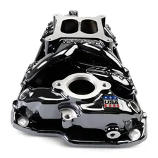 Performer RPM Small Block Chevy AIR-Gap Intake Manifold, Black Plasma Finish image 6