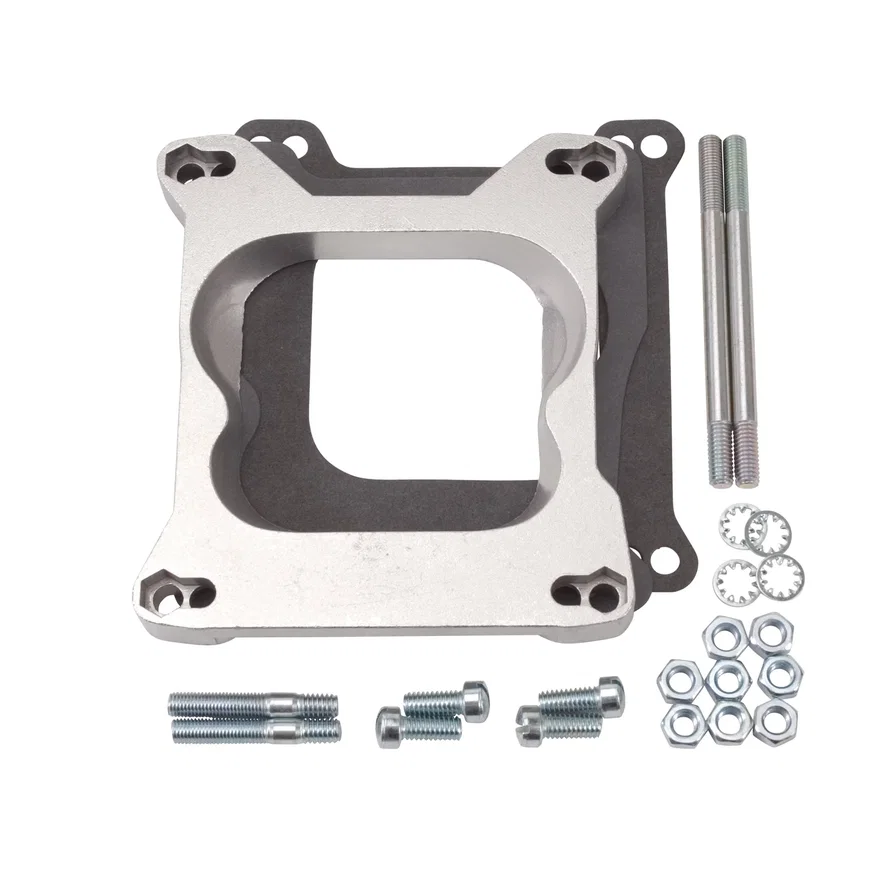 Carb Adapter Mounts Quadrajet to Square Bore Single-Plane Manifold